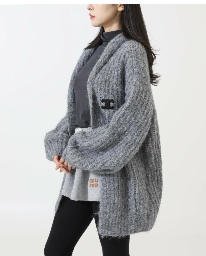 셀린느    트리오페 후드 니트 가디건  