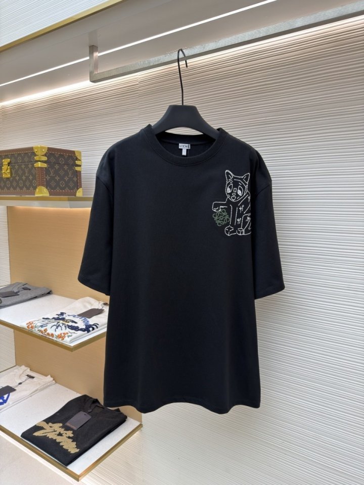 로에베  F02 아나그램 캣 자수 티셔츠  