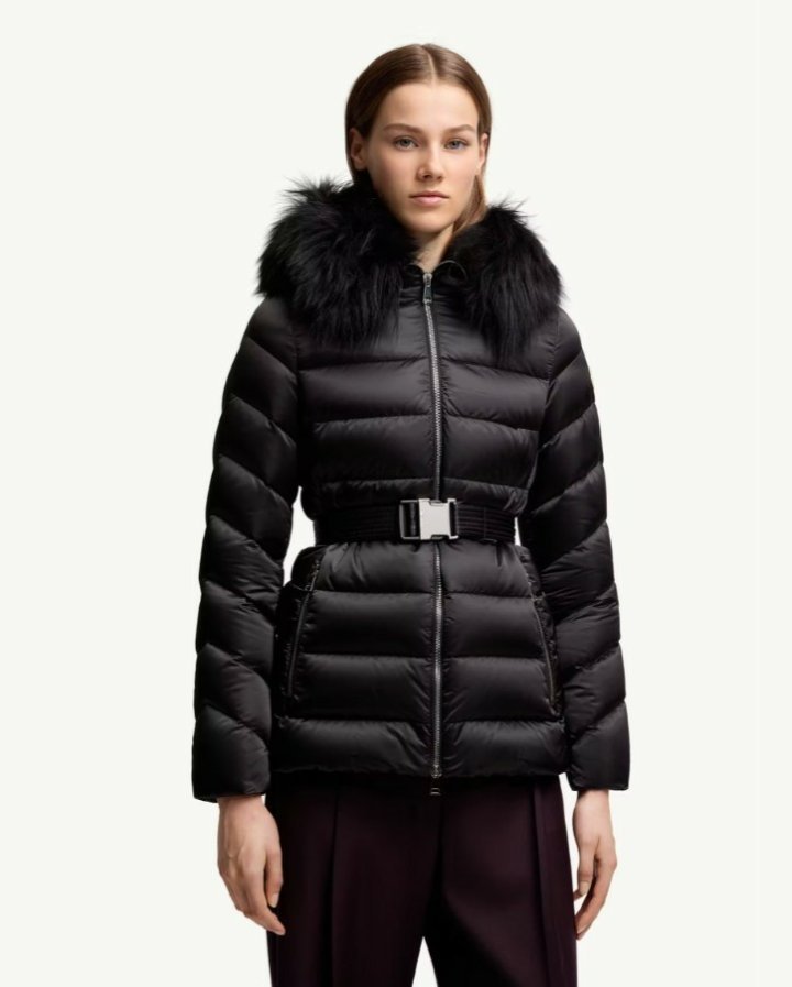 몽클레어    여성 Cupidone 후드 시어링 트리밍 다운재킷    