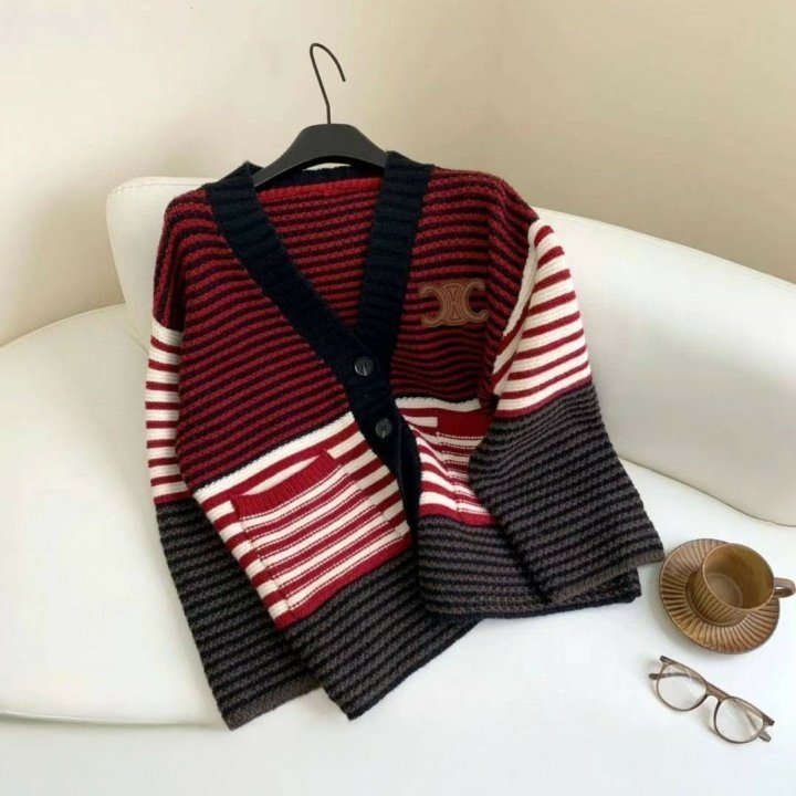 셀린느    스트라이프 울 캐시 가디건