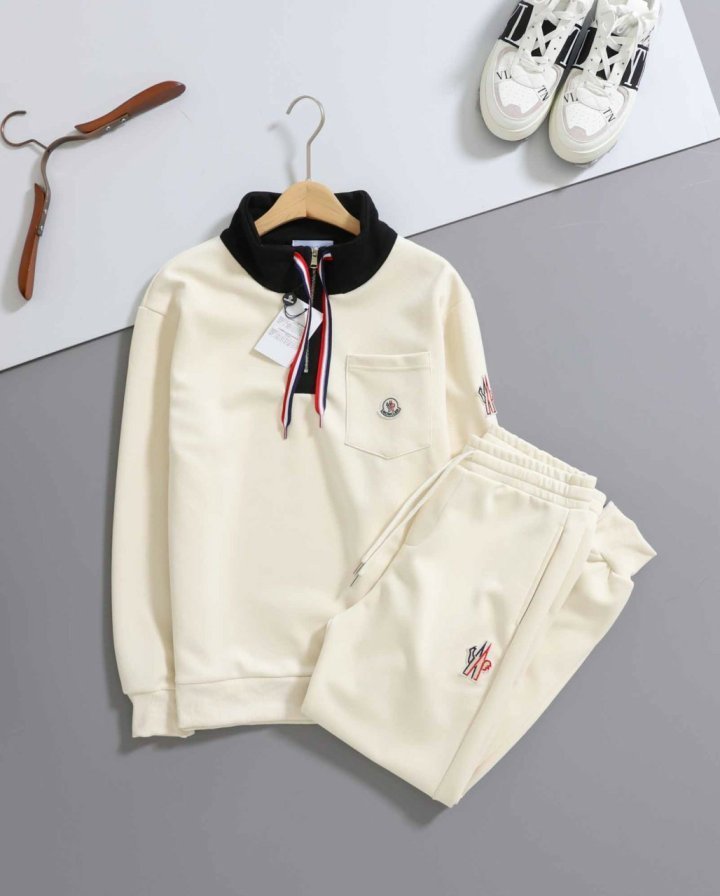 몽클레어    그레노블 로고 패치 하프 집업 & 조거팬츠 set  