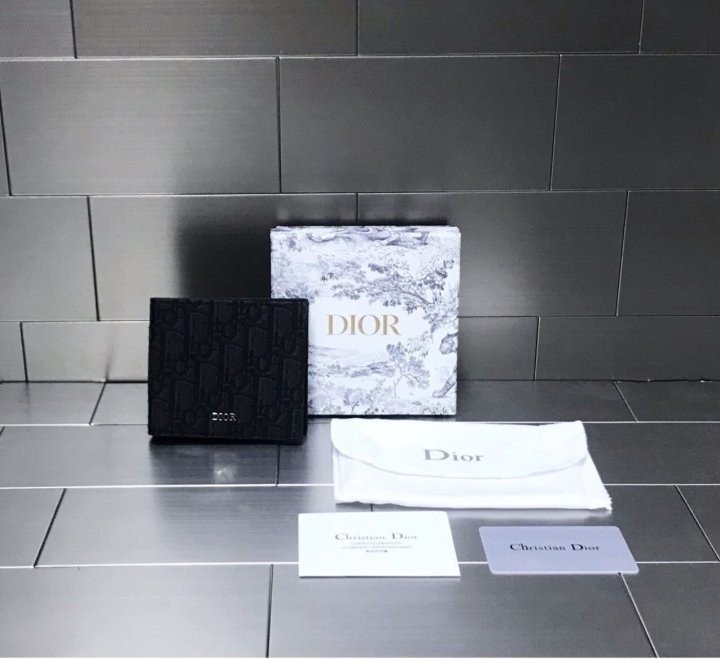 디올  오블리크 자카드 반지갑   