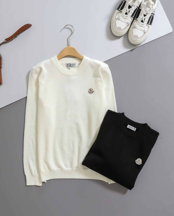 몽클레어    로고 패치 베이직 니트 풀오버  