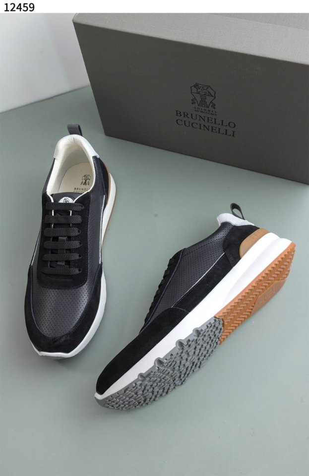 브루넬로 쿠치넬리  스웨이드탭 메쉬 스니커즈 