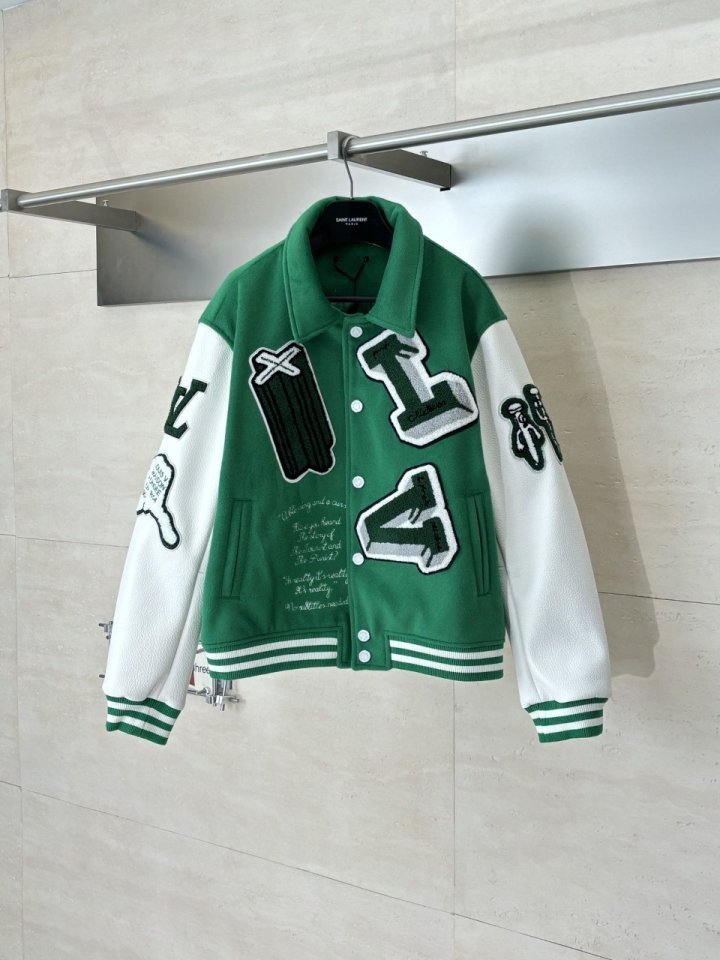 루이비통  F017 레더 바시티 자켓 