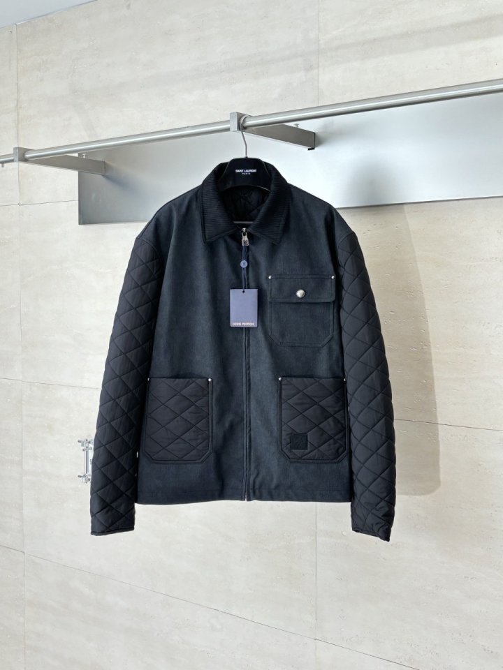 루이비통  F018 믹스 레더 워크웨어 블루종 자켓 