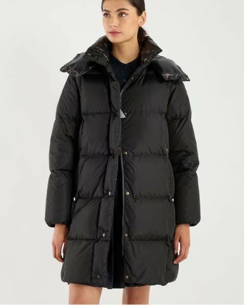 몽클레어    Litte 스퀘어 퀼팅 후드 롱 다운 재킷