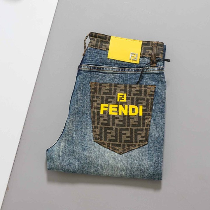 펜디  FF 자가드 패브릭 데님 팬츠  