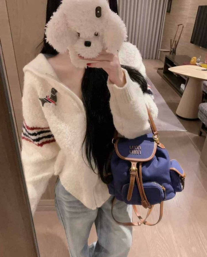 톰브라운    모던 클래식 도그 후드 셰르파 자켓  