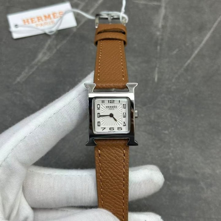 에르메스  H아워 스몰 브라운 은장  