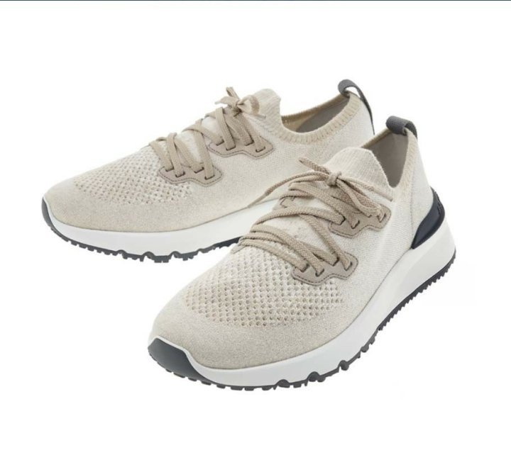 브루넬로 쿠치넬리   버프 코튼 시네 니트 스니커즈