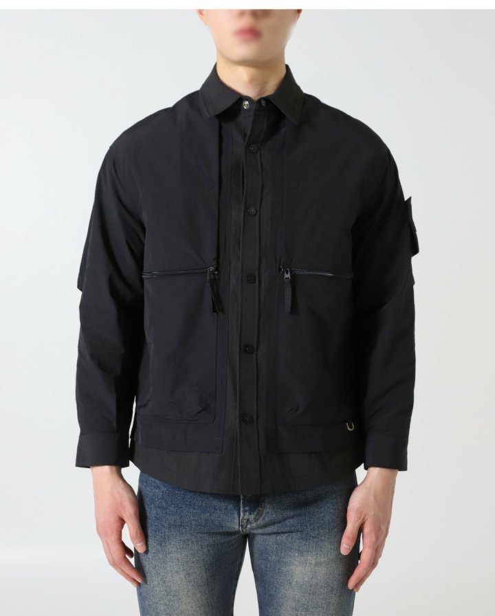 스톤 아일랜드 코튼 트윌 오버셔츠 자켓