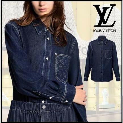 루이비통 모노그램 포켓 데님셔츠