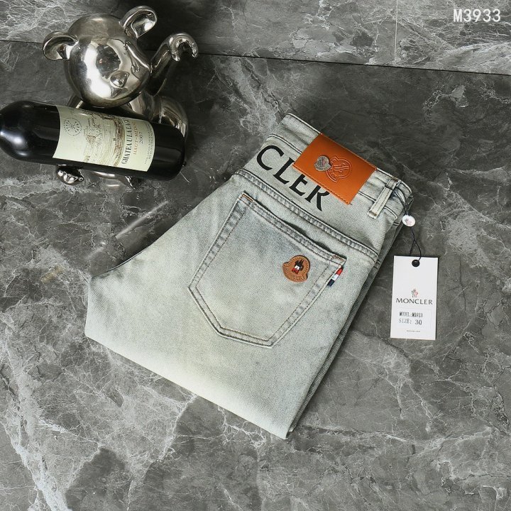 몽클레어 그레노블 레더패치 데님팬츠