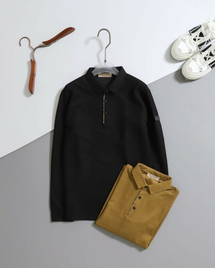 버버리 빈티지 체크 와플 카라티셔츠