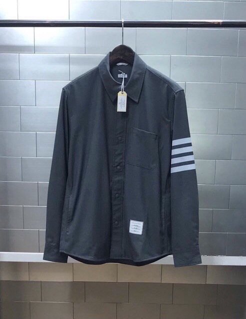 톰브라운 4BAR 울 스냅 프론트 셔츠자켓