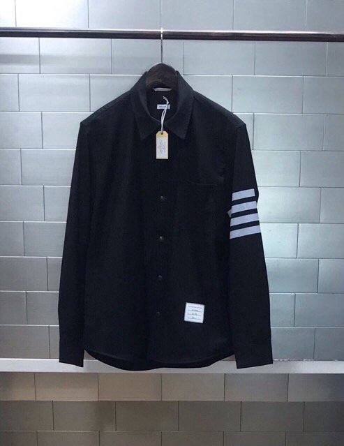 톰브라운 4BAR 울 스냅 프론트 셔츠자켓